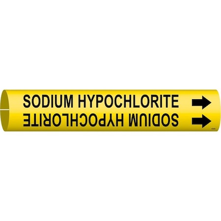 Pipe Marker,Sodium Hypochlorite,Yellow, 4124-B