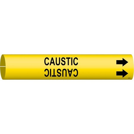 Pipe Marker,Caustic,Yel,2-1/2 to3-7/8 In