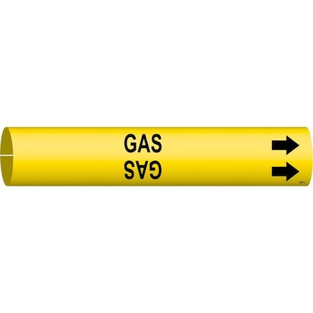 Pipe Marker,Gas,Yellow,2-1/2 to 3-7/8 In