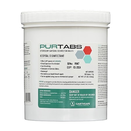 Disinfectants and Sanitizing Tablets, Canister, Chlorine
