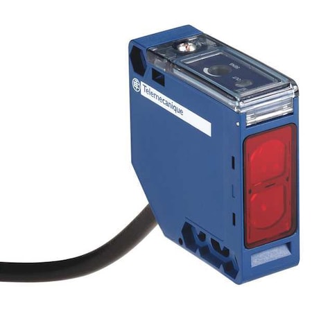 Diffuse Photoelectric Sensor, Bare Wire, Right Angle, Rectangular, Selectable Light On/Dark On, Relay NO/NC