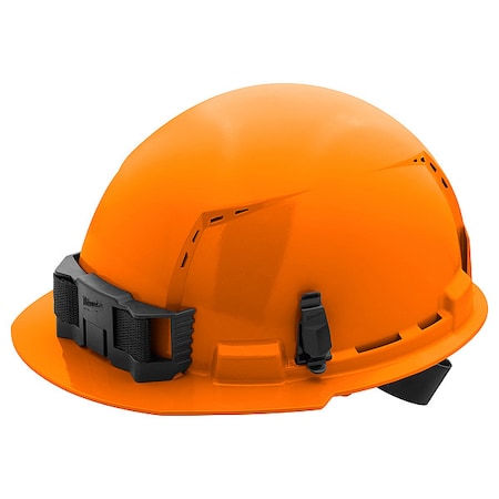 BOLT Orange Front Brim Vented Hard Hat w/4pt Ratcheting Suspension - Type 1, Class C