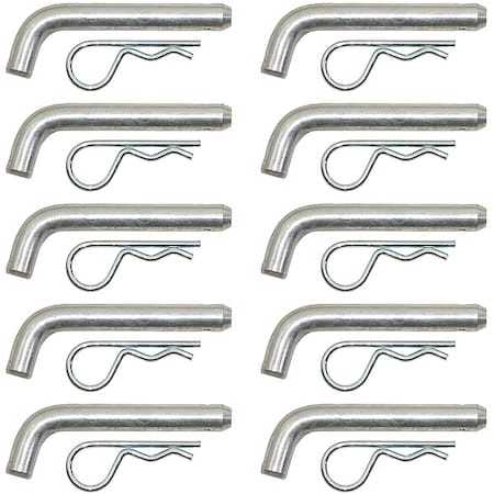 Hitch Pin, 5/8 in Dia, 3-5/16 in L, Carbon Steel Lg