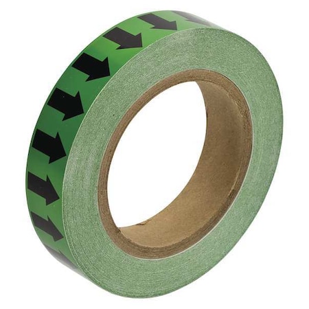 Arrow Tape,Black/Green,1 In. W, 91412