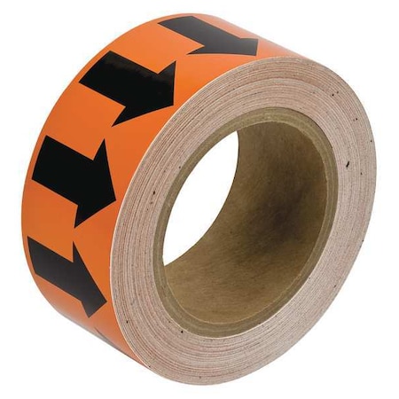 Arrow Tape,Black/Orange,1 In. W, 91414