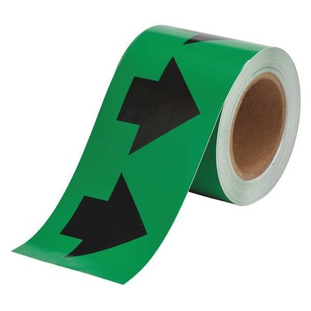 Arrow Tape,Black/Green,4 In. W, 91408