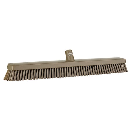 24 in Sweep Face Broom Head, Soft/Stiff Combination, Brown