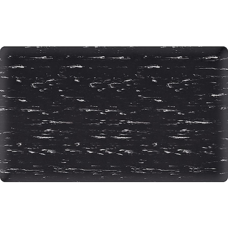 Antifatigue Mat, 2 ft L x 3 ft W, 7/8 in Thickness, Marbleized Vinyl, Black/White