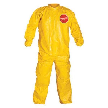 Collar. Stormflap. Elastic Wrists and Ankles. Storm Flap with Adhesive Closure. Yellow. MD