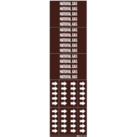 Pipe Marker,Natural Gas,Br,3/4 In orLess
