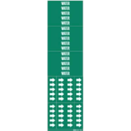 Pipe Marker,Water,Green,3/4 In or Less