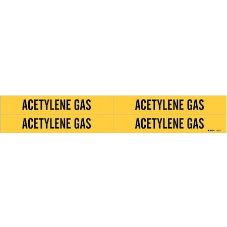 Pipe Marker,AcetYene Gas,Y,3/4to2-3/8 In