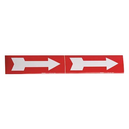 Pipe Marker,Arrow - Single,Red,3 to 6 In