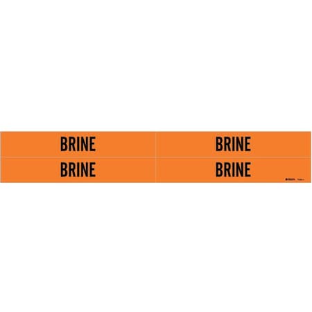 Pipe Marker,Brine,Orange,3/4 to 2-3/8 In, PK4