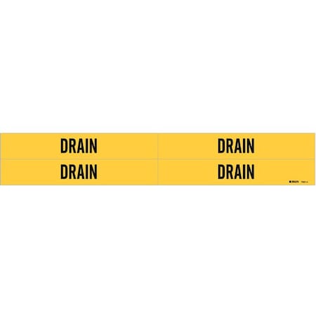 Pipe Marker,Drain,Yellow,3/4 to 2-3/8 In