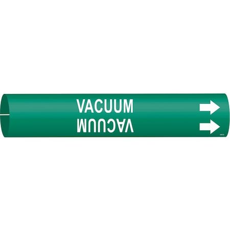 Pipe Marker,Vacuum,Green,3/4 to 1-3/8 In