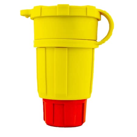 Watertight Locking Connector, L5-30R, 30 A, 125V AC, Single Phase, 2 Pole, Screw Terminals, Yellow