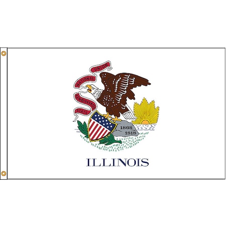 Illinois Flag,5x8 Ft,Nylon