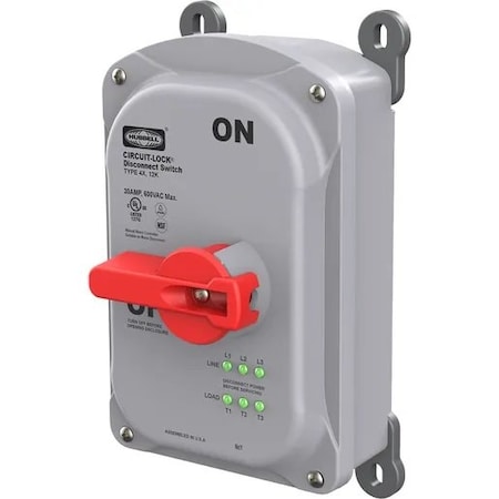 Disconnect Switch, Nonfusible, 3PST, Three Phase, NEMA 4X, Indoor/Outdoor, PBT