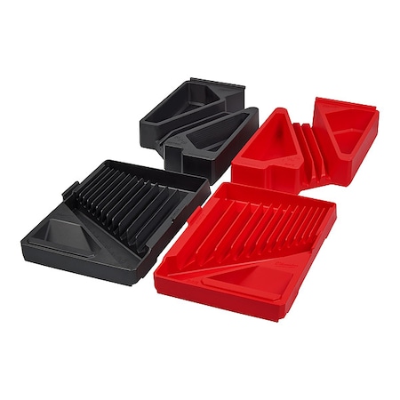 Socket Tray, Blk, Red, Polypropylene, 12 3/8 in