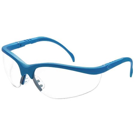 Nome, Safety Glasses, Anti-Scratch, Clear Lens, Blue Frame, Half-Frame