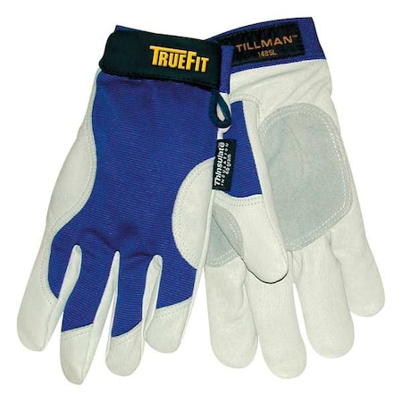 TrueFit Top Grain Pigskin Winter Gloves, Thinsulate Lining, Double Layer Palm, Blue, XL, 1 Pair