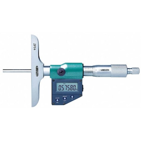 Electronic Depth Micrometer,4" L Base