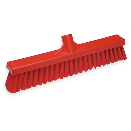 16 in Sweep Face Broom Head, Medium, Synthetic, Red