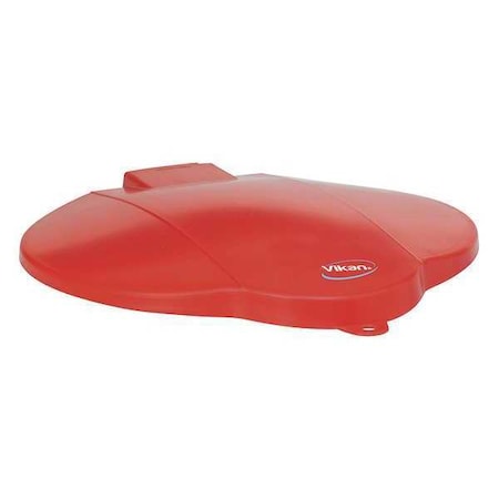 Round Pail Lid, 12 1/4 in Dia, Red, Polypropylene