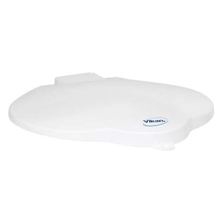 Round Pail Lid, 12 1/4 in Dia, White, Polypropylene
