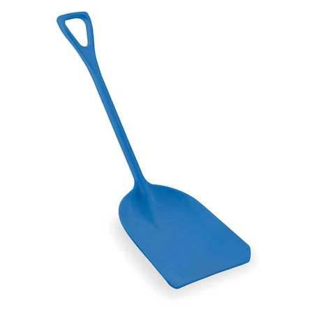 Hygienic Square Point Shovel, Polypropylene Blade, 28 in L, Blue, Polypropylene Handle