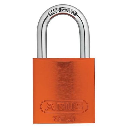 Lockout Padlock, Keyed Different, Aluminum, Orange, 1 in Shackle Height, 1 9/16 in Body Width