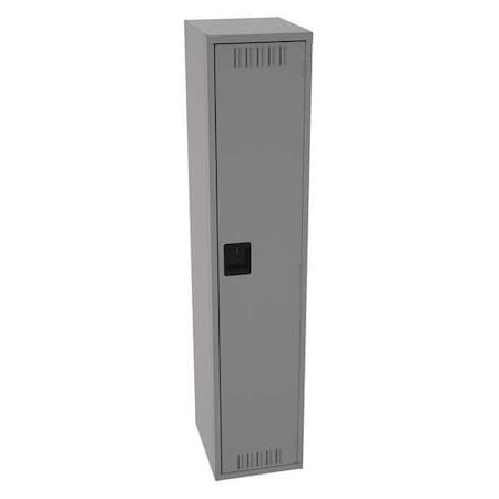 Wardrobe Locker, 15 in W, 18 in D, 72 in H, (1) Tier, (1) Wide, Medium Gray