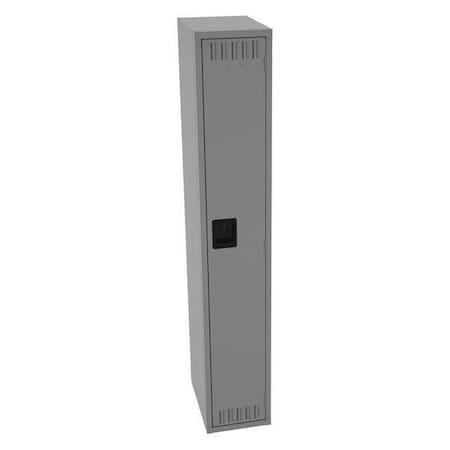 Wardrobe Locker, 12 in W, 18 in D, 72 in H, (1) Tier, (1) Wide, Medium Gray