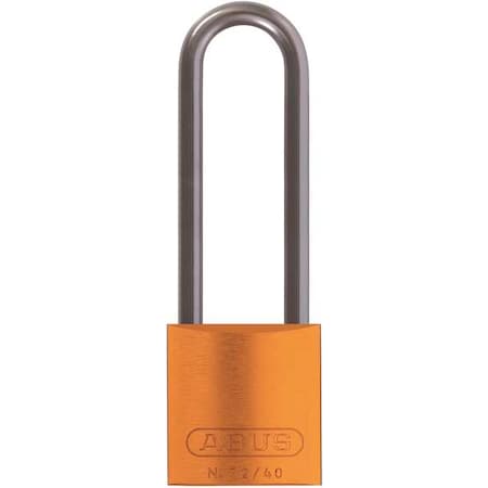 Lockout Padlock, Keyed Different, Aluminum, Orange, 3 in Shackle Height, 1 9/16 in Body Width