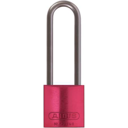 Lockout Padlock, Keyed Alike, Aluminum, Red, 3 in Shackle Height, 1 9/16 in Body Width