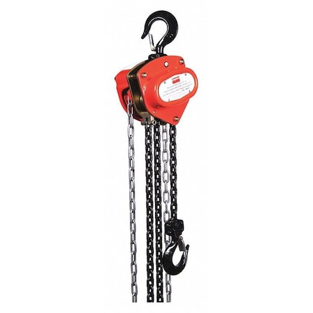 Manual Chain Hoist,2000 lb.,Lift 10 ft.