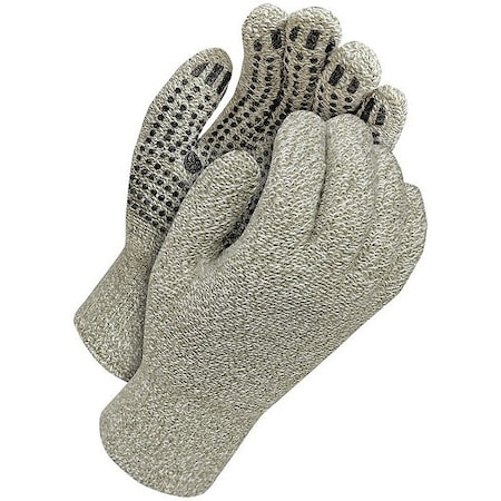 Cold Weather Gloves, PVC Dots Palm, Gray, M