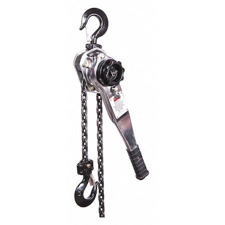 Lever Chain Hoist, 3,000 lb Load Capacity, 10 ft Hoist Lift, 1 7/64 in Hook Opening