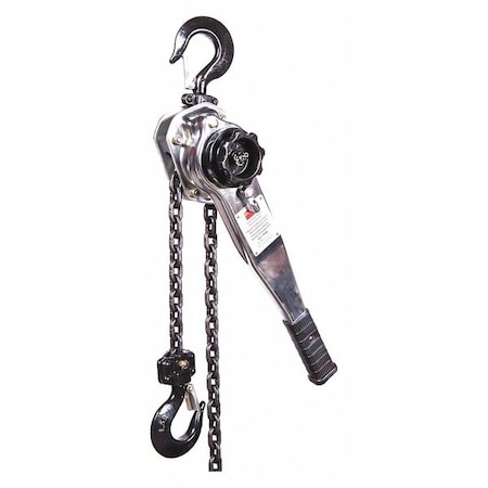 Lever Chain Hoist, 3,000 lb Load Capacity, 20 ft Hoist Lift, 1 7/64 in Hook Opening