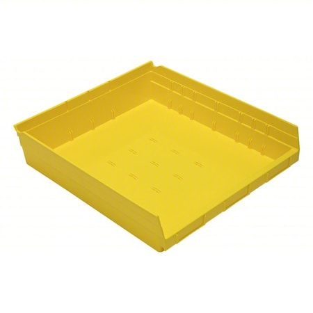 Economy nesting shelf bin, Plastic, Yellow, 4 in H, 16 1/2 in W, 17 7/8 in L