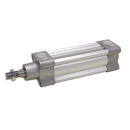 Air Cylinder, 80 mm Bore, 200 mm Stroke, ISO Double Acting, Aluminum .