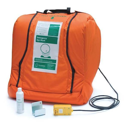 Eyewash Station, Gravity-Fed, 16 gal Tank Capacity, Counter, Wall Mount, Portable, 23 in H.