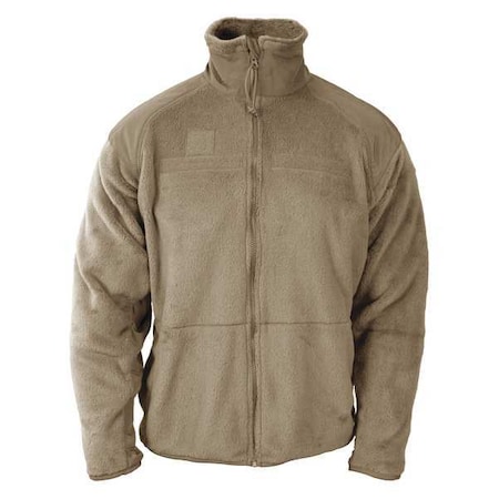 Jacket, 100% Polyester Fleece, Nylon, Zip, Tan, L/L