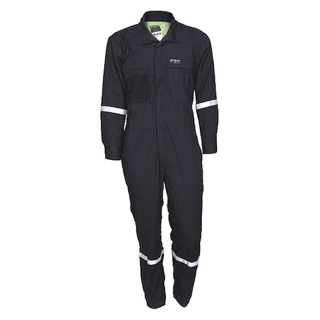 Coverall, 8.9 cal/sq cm ATPV, M, 30 in Inseam, FR Inherent Blend, Zipper