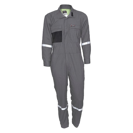 Coverall, 8.9 cal/sq cm ATPV, 2XL, 30 in Inseam, FR Inherent Blend, Zipper