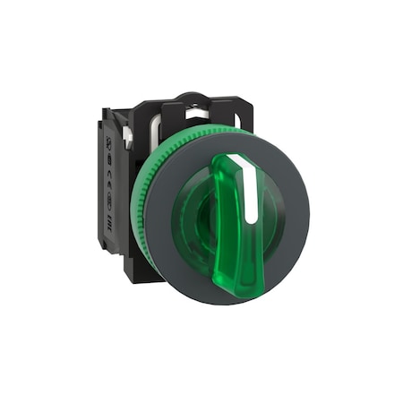 SelectorSwitch,Illum,3Pos,30mm,Green