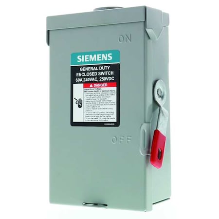 Non-Fusible, Safety Switch, General Duty, 240 V, 2PST, NEMA 3R