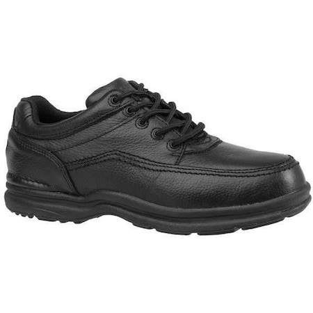 Men's Oxford Shoe, Steel Toe, Leather Upper, Rubber Outsole, Lace Up, Black, 9 1/2 M