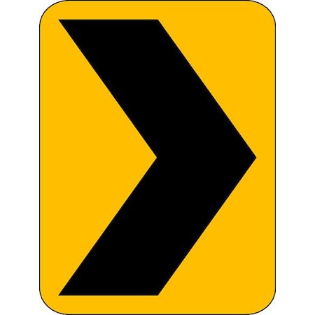 Chevron Symbol Traffic Sign, 24 in H, 18 in W, Aluminum, Vertical Rectangle, No Text, W1-8-18HA